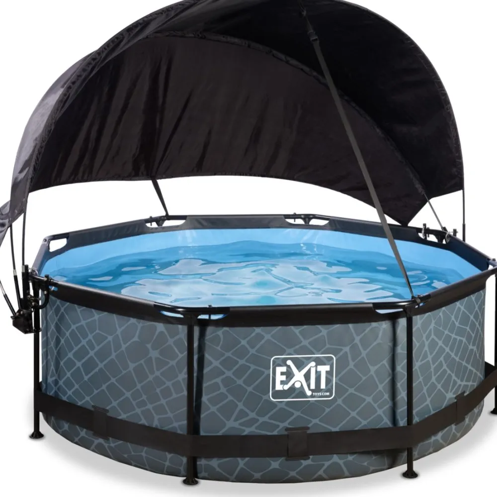 Hot Exit Uima-allassetti Stone Grey ø244cm 12V harmaa sis. katos