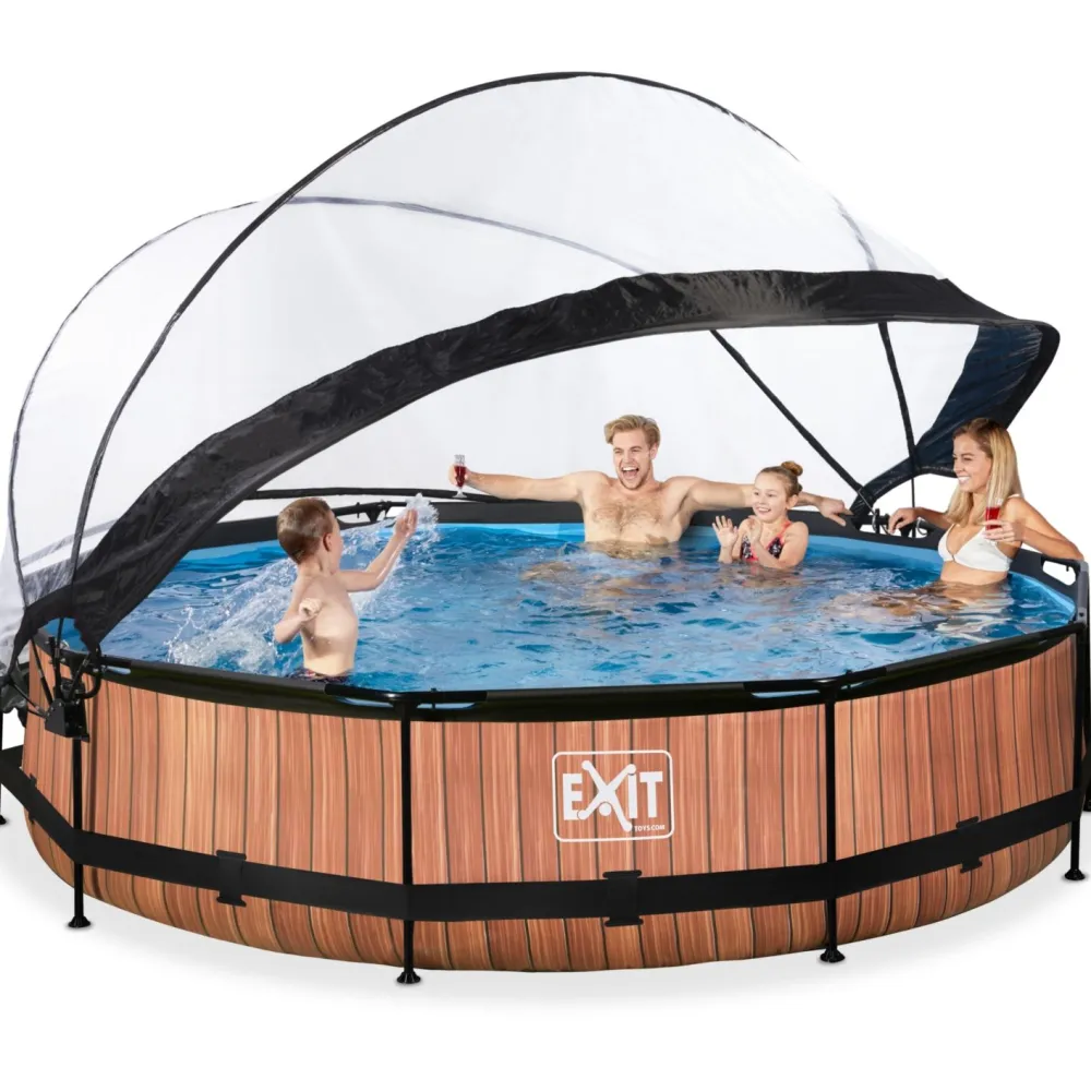 New Exit Uima-allassetti Timber 12v pyöreä puukuvio sis. kupu eri kokoja