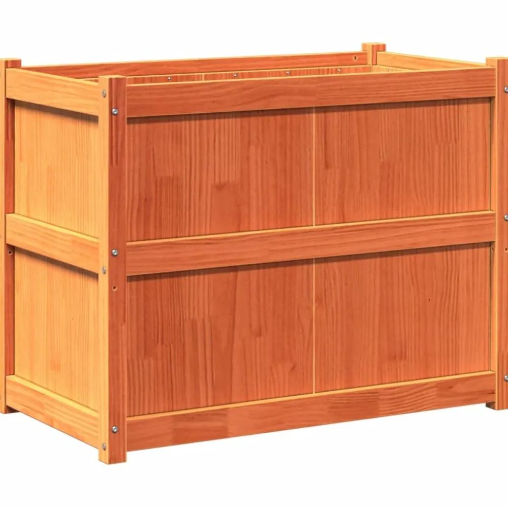 Outlet FinePRICE Ulkokukkalaatikko vahanruskea 90x50x70 cm, mänty
