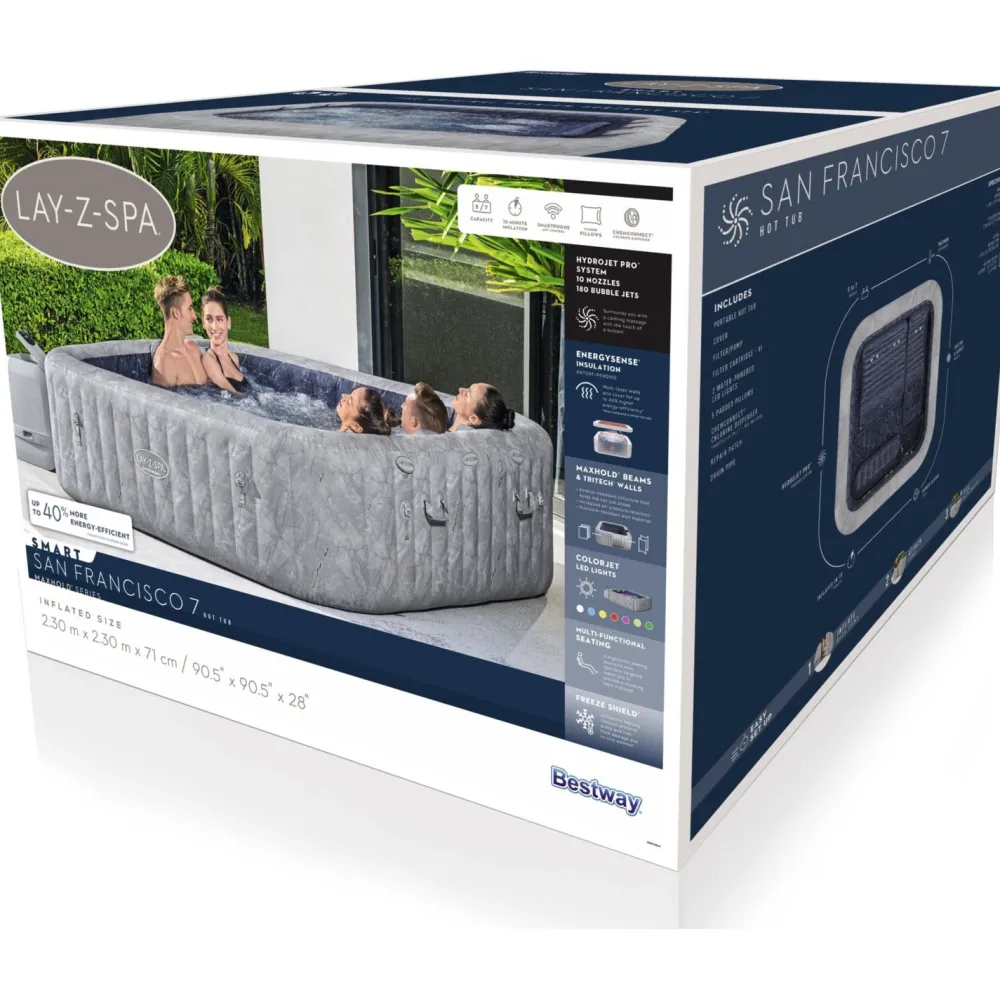 Outlet Bestway Ulkoporeallas Lay-Z-Spa San Francisco Smart Luxe Hydrojet Pro, 7 hlöä