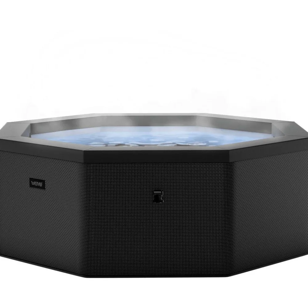 Online Wave Spa Ulkoporeallas Como, 6 hlöä, 90 suutinta, WiFi, kahdeksankulmainen, koottava, musta