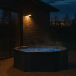 Online Wave Spa Ulkoporeallas Como, 6 hlöä, 90 suutinta, WiFi, kahdeksankulmainen, koottava, musta