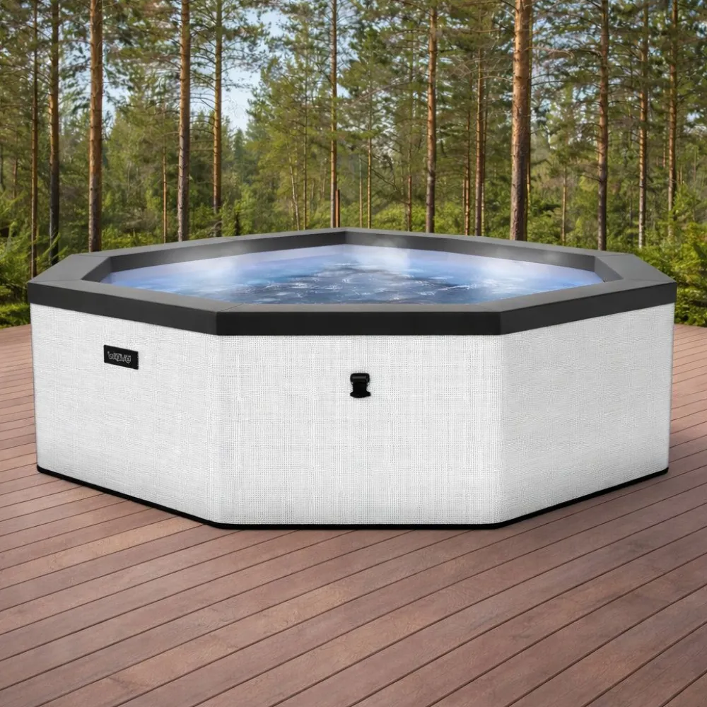 Outlet Wave Spa Ulkoporeallas Como, 6 hlöä, 90 suutinta, WiFi, kahdeksankulmainen, koottava, valkoinen