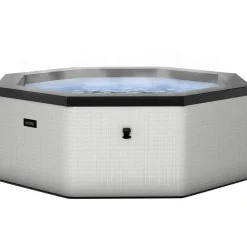 New Wave Spa Ulkoporeallas Como, 6 hlöä, 90 suutinta, WiFi, kahdeksankulmainen, koottava, harmaa