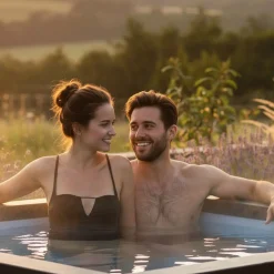 Online Wave Spa Ulkoporeallas Garda, 6 hlöä, 90 suutinta, WiFi, neliö, koottava, valkoinen