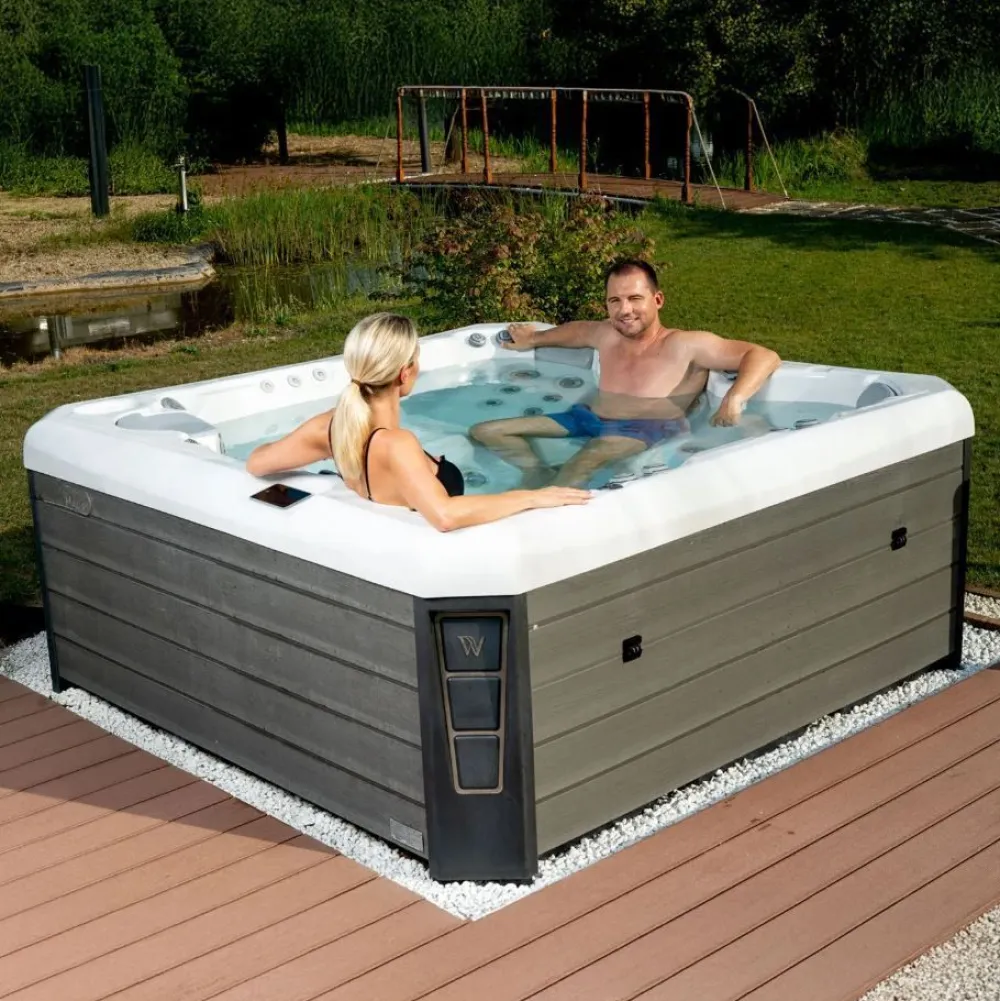 Best Wellis Ulkoporeallas Malaga Life WIFI, 6 hlöä, 40 suutinta, harmaa/valkoinen