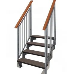 New Dolle Ulkoportaat Gardentop Trimax kahdella Nordic-kaiteella tummanruskea eri kokoja
