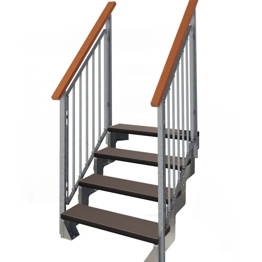 New Dolle Ulkoportaat Gardentop Trimax kahdella Nordic-kaiteella tummanruskea eri kokoja