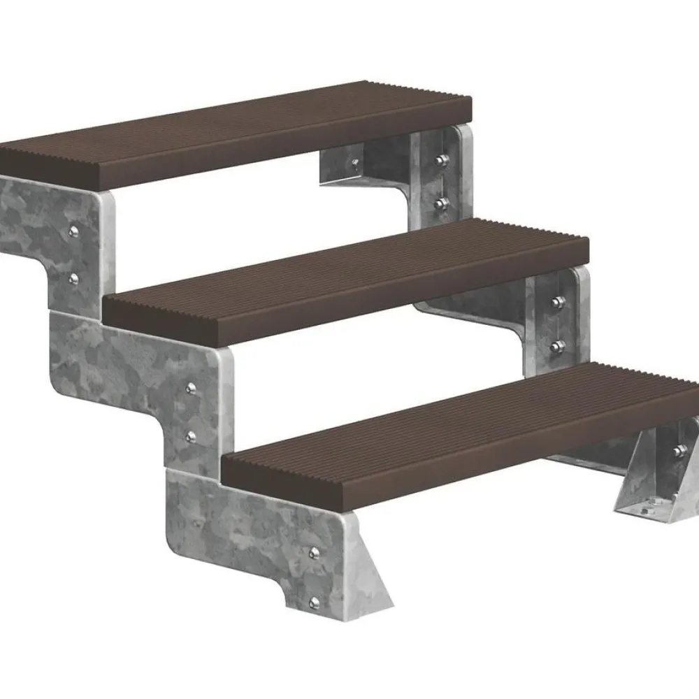 New Dolle Ulkoportaat Gardentop Trimax kahdella Nordic-kaiteella tummanruskea eri kokoja