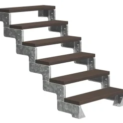 New Dolle Ulkoportaat Gardentop Trimax kahdella Nordic-kaiteella tummanruskea eri kokoja
