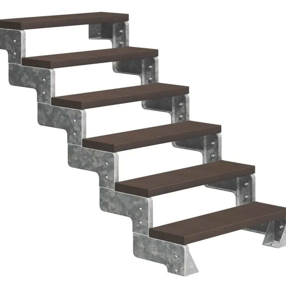 New Dolle Ulkoportaat Gardentop Trimax kahdella Nordic-kaiteella tummanruskea eri kokoja