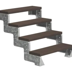 New Dolle Ulkoportaat Gardentop Trimax kahdella Nordic-kaiteella tummanruskea eri kokoja