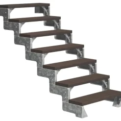 New Dolle Ulkoportaat Gardentop Trimax kahdella Nordic-kaiteella tummanruskea eri kokoja
