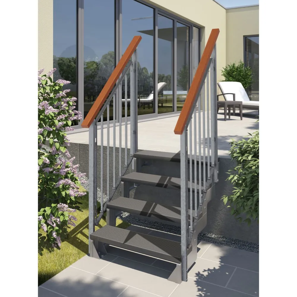 Online Dolle Ulkoportaat Gardentop Trimax kahdella Nordic-kaiteella antrasiitti eri kokoja