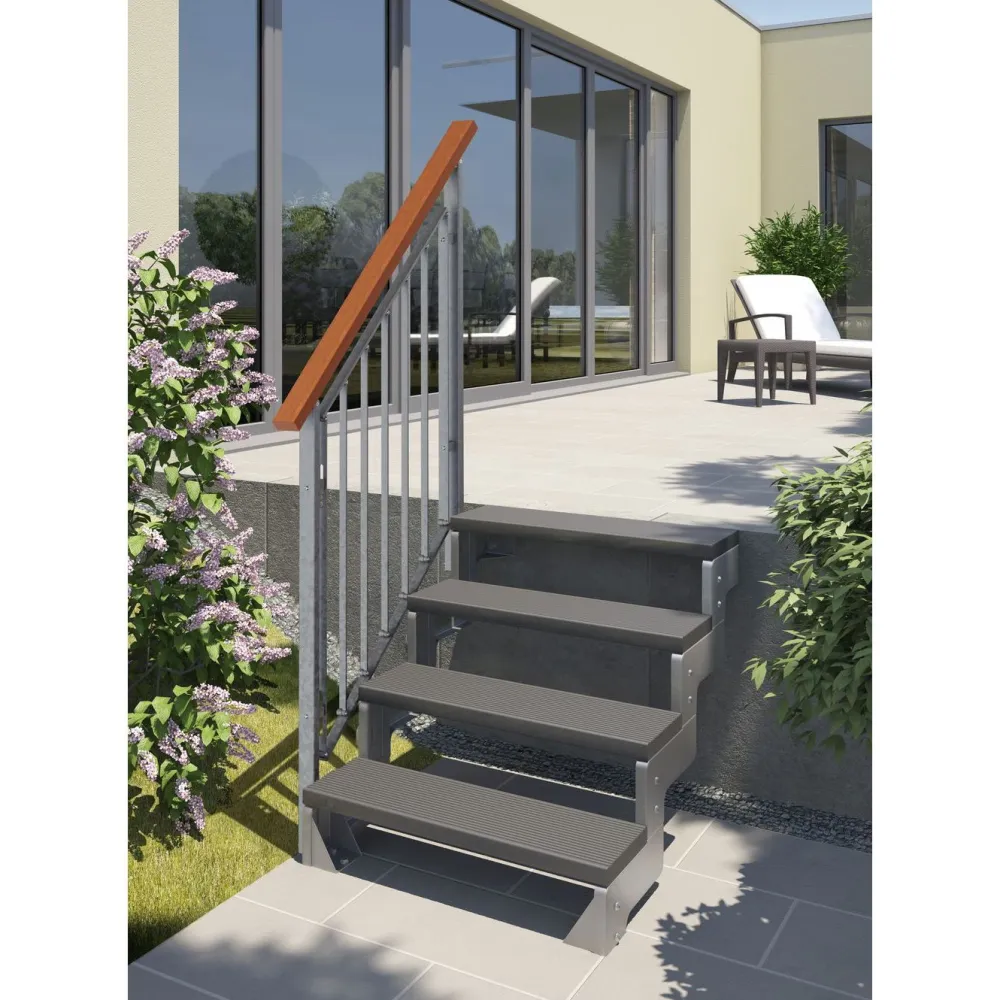 Best Dolle Ulkoportaat Gardentop Trimax yhdellä Nordic-kaiteella antrasiitti eri kokoja