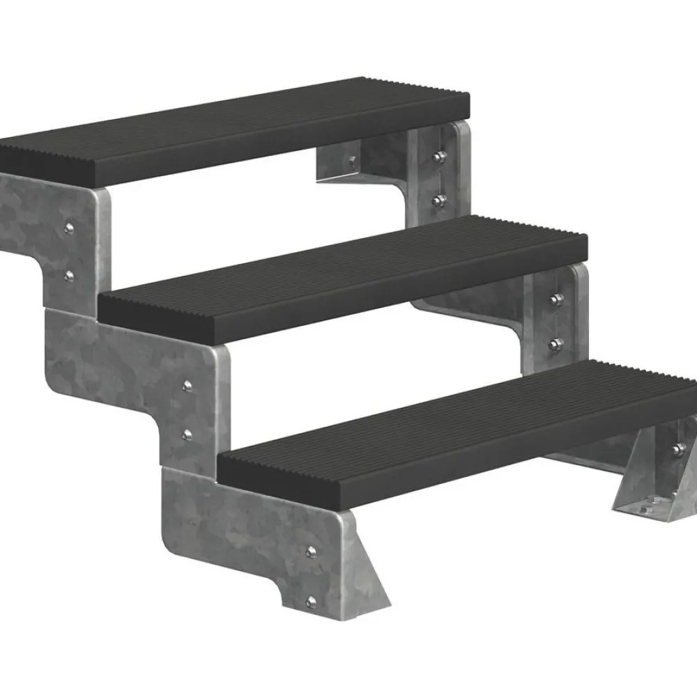 Best Dolle Ulkoportaat Gardentop Trimax yhdellä Nordic-kaiteella antrasiitti eri kokoja