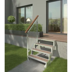 Online Dolle Ulkoportaat Gardentop puisille askelmille yhdellä kaiteella eri kokoja
