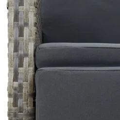 Clearance FinePRICE Ulkoruokailuryhmä harmaa polyrottinki/akaasiapuu, 5-osainen