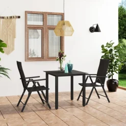 Outlet FinePRICE Ulkoruokailuryhmä, musta, erilaisia kokonaisuuksia