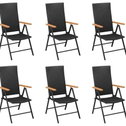Clearance FinePRICE Ulkoruokailuryhmä musta ja ruskea, 7 osaa