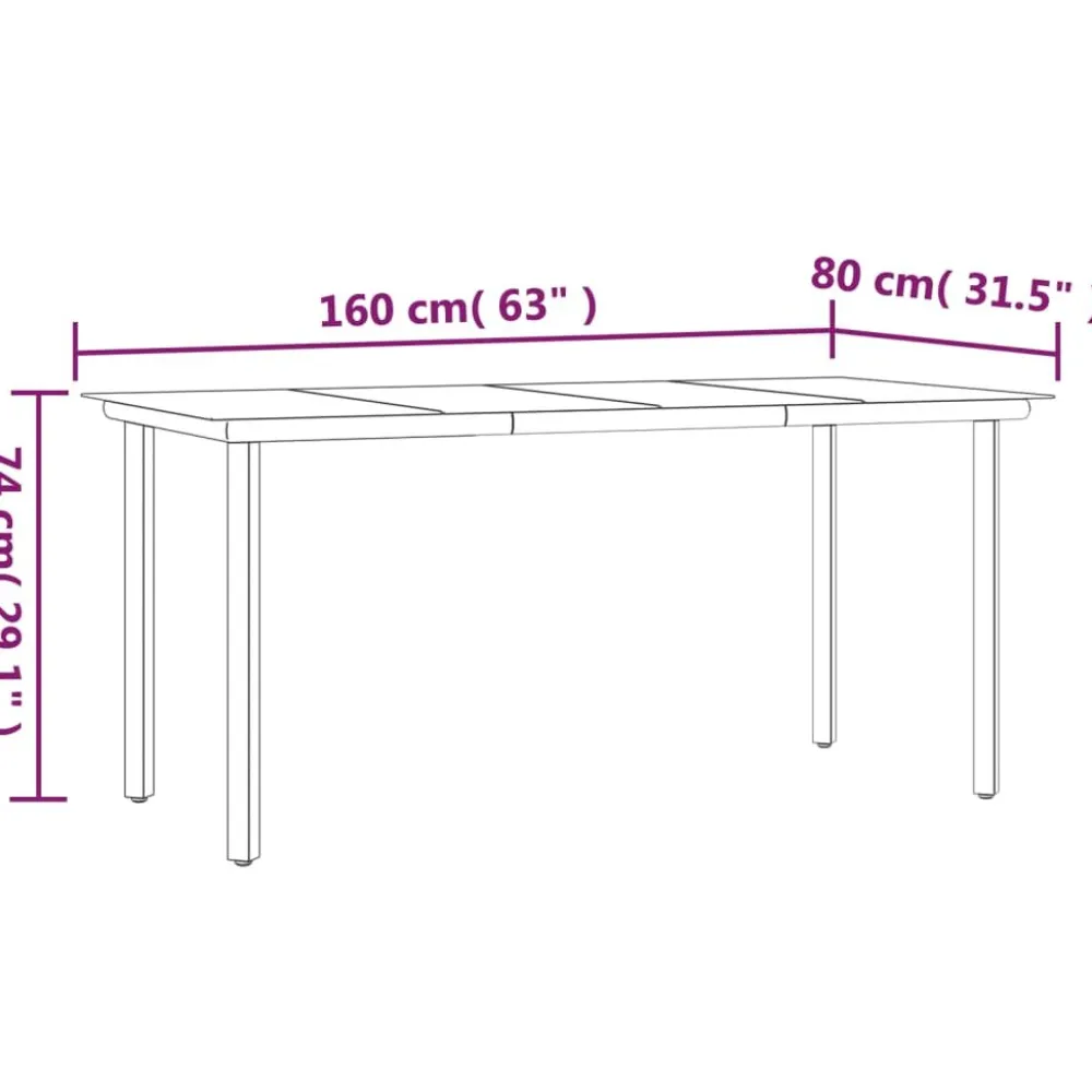 Clearance FinePRICE Ulkoruokailuryhmä polyrottinki ja teräs, 3-osainen