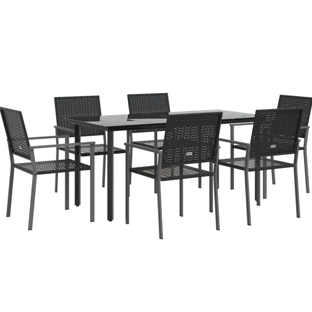 Clearance FinePRICE Ulkoruokailuryhmä polyrottinki ja teräs, 3-osainen