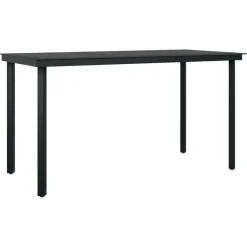 New FinePRICE Ulkoruokailuryhmä, teräs/lasi, musta PVC rottinki, 3 osaa