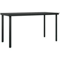 New FinePRICE Ulkoruokailuryhmä, teräs/lasi, musta PVC rottinki, 3 osaa