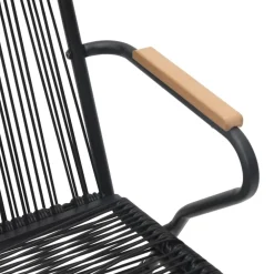 New FinePRICE Ulkoruokailuryhmä, teräs/lasi, musta PVC rottinki, 3 osaa