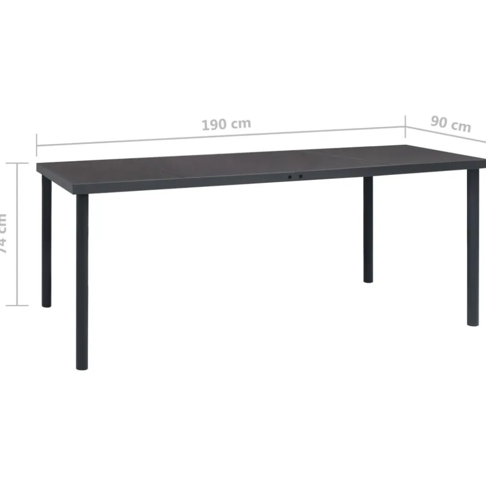 Outlet FinePRICE Ulkoruokapöytä antrasiitti 150x90x74 cm teräs
