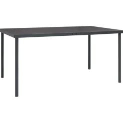 Outlet FinePRICE Ulkoruokapöytä antrasiitti 150x90x74 cm teräs