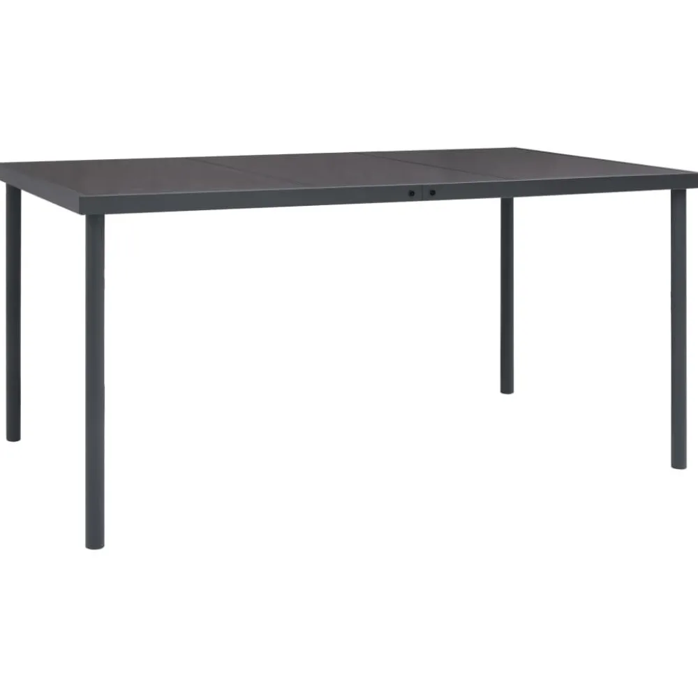 Outlet FinePRICE Ulkoruokapöytä antrasiitti 150x90x74 cm teräs