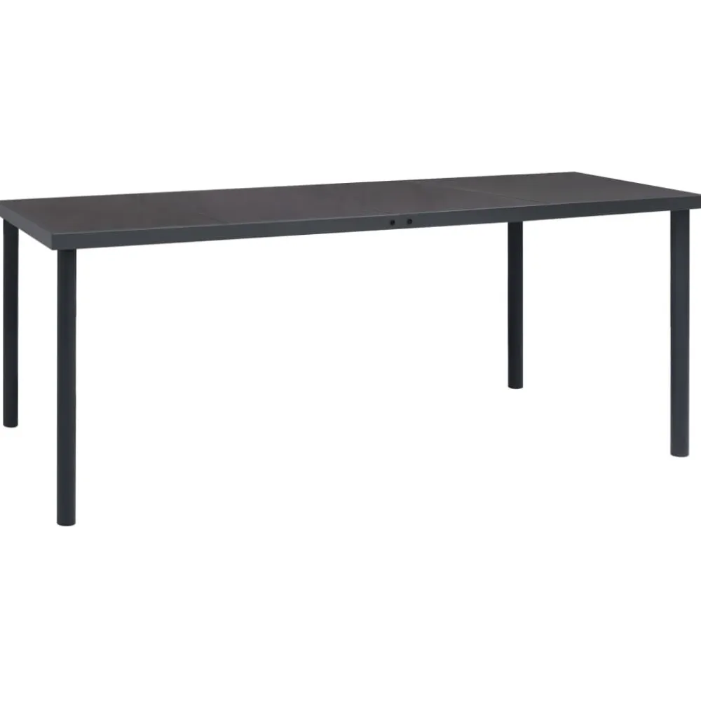 Outlet FinePRICE Ulkoruokapöytä antrasiitti 150x90x74 cm teräs