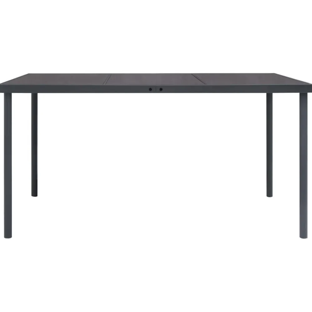 Outlet FinePRICE Ulkoruokapöytä antrasiitti 150x90x74 cm teräs