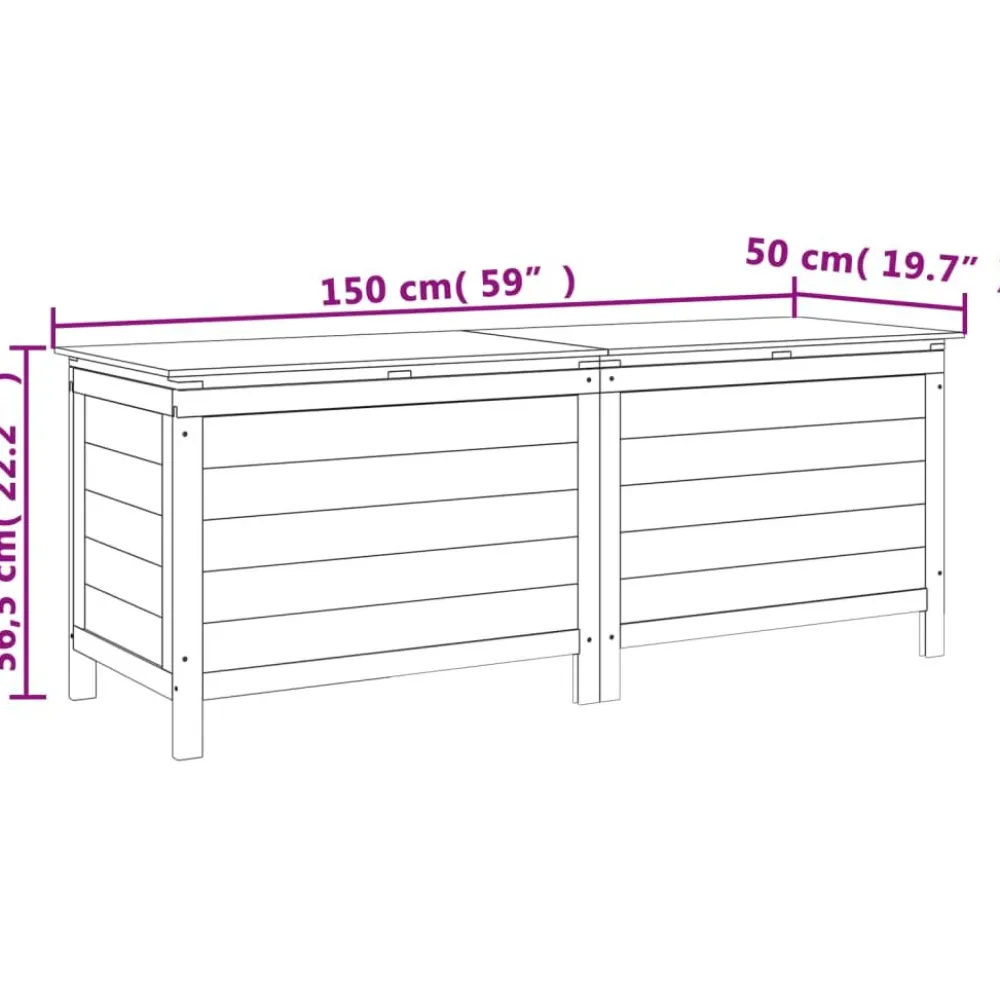 Hot FinePRICE Ulkosäilytyslaatikko 150x50x56,5 cm, kuusi