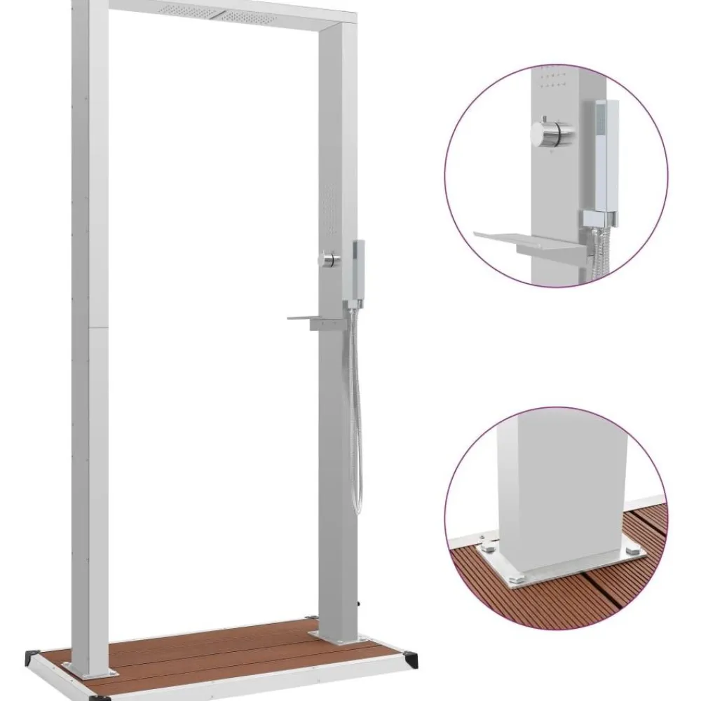 Hot FinePRICE Ulkosuihku alustalla ruskea ruostumaton teräs