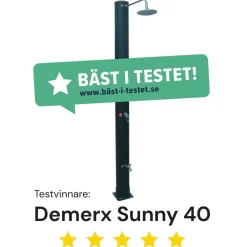 Demerx Ulkosuihku Sunny 40, aurinkolämmitteinen, musta