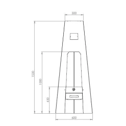 Outlet Carelia Grill Ulkotulisija ® A-Fire 1500x600x600 mm musta