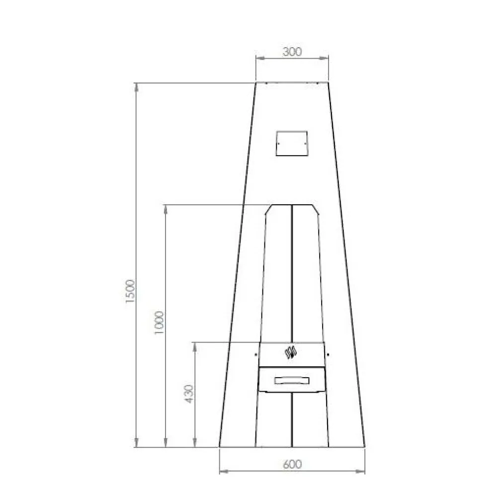 Outlet Carelia Grill Ulkotulisija ® A-Fire 1500x600x600 mm musta