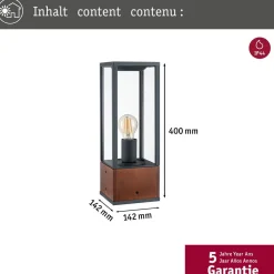 New Paulmann Ulkovalaisin Timba, IP44, 40cm, puu