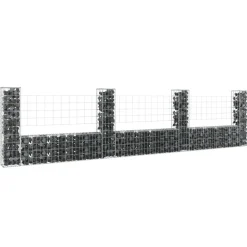 Sale FinePRICE U-muotoiset kivikorit 2 pylväällä rauta 140x20x150 cm