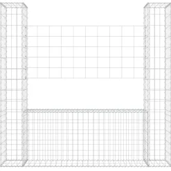 Sale FinePRICE U-muotoiset kivikorit 2 pylväällä rauta 140x20x150 cm