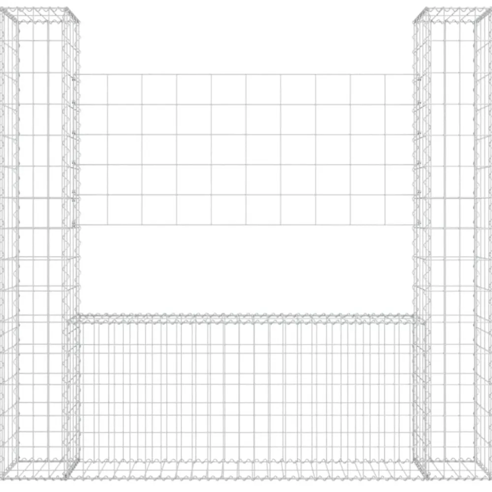 Sale FinePRICE U-muotoiset kivikorit 2 pylväällä rauta 140x20x150 cm