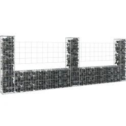 Sale FinePRICE U-muotoiset kivikorit 2 pylväällä rauta 140x20x150 cm