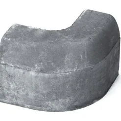 Outlet Rudus Upotettava reunakivi H12 kulma R250 kupera 702x170x300 mm sileä harmaa