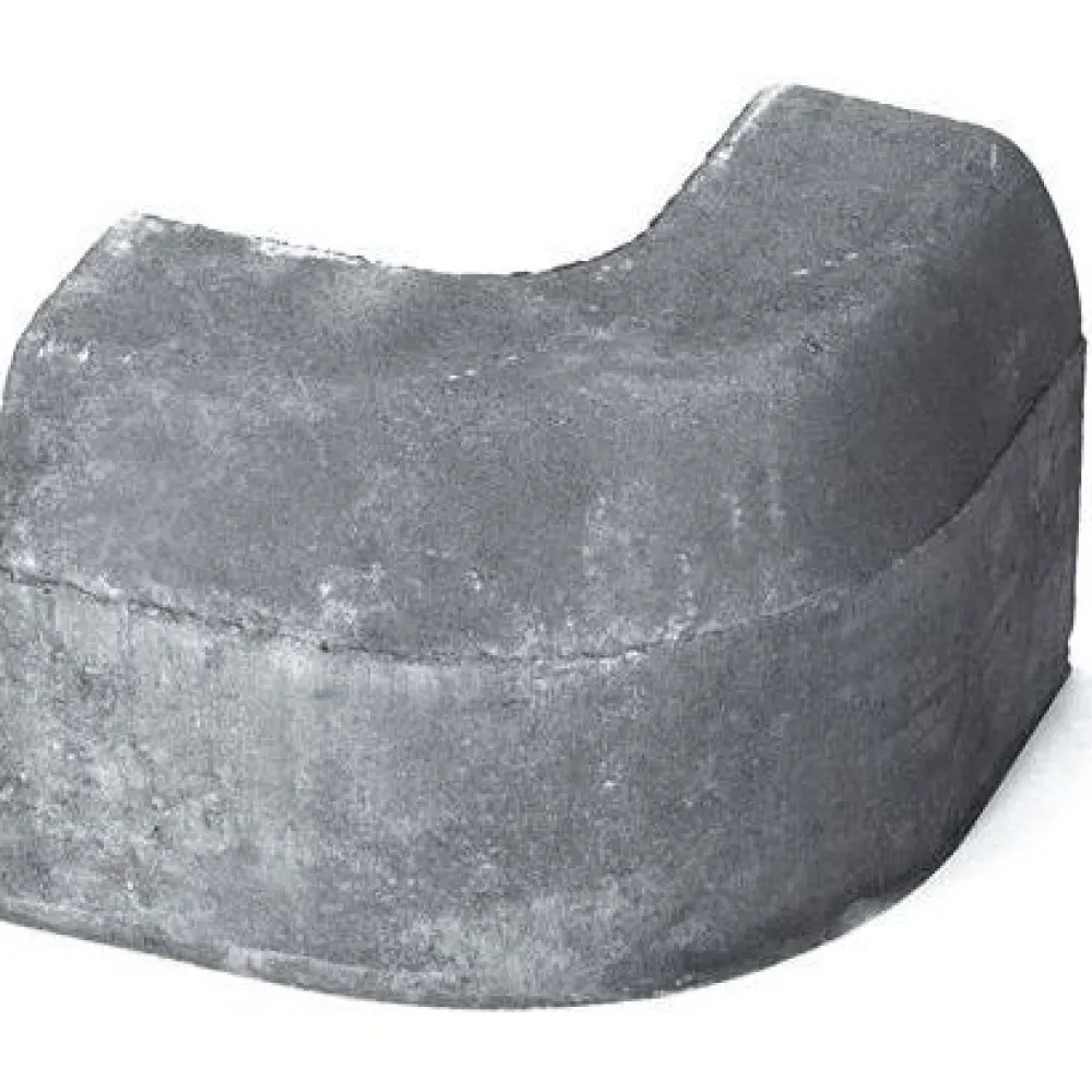 Outlet Rudus Upotettava reunakivi H12 kulma R250 kupera 702x170x300 mm sileä harmaa