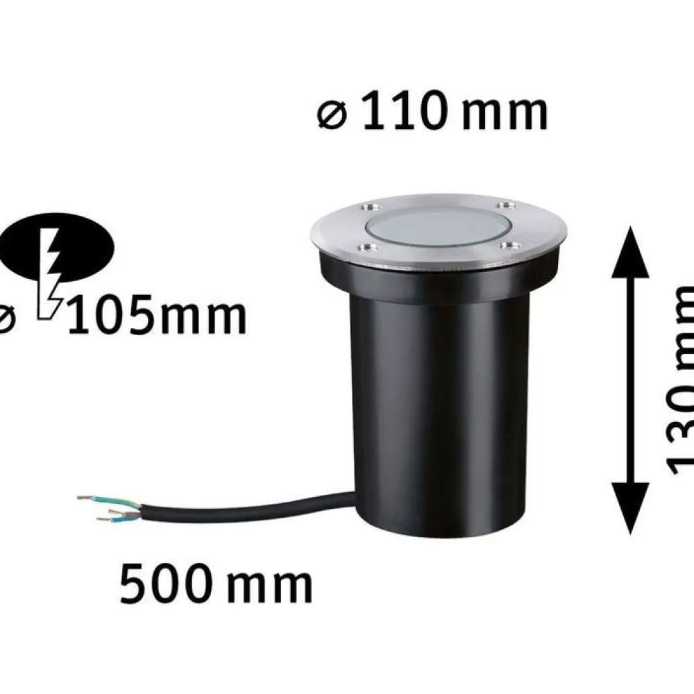 New Paulmann Upotettava terassivalaisin Floor, IP65, 11cm, 230V,rst