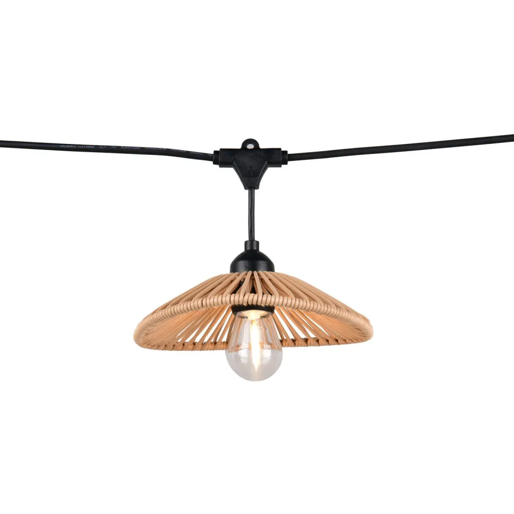 Outlet Trio Valoketju Chain 6m E27x10, paperinaruvarjostin, mattamusta/ruskea