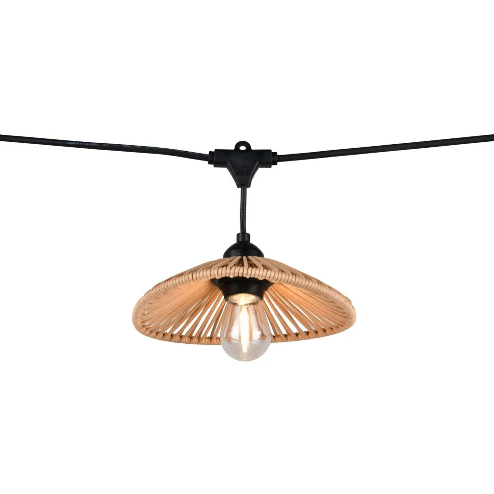 Outlet Trio Valoketju Chain 6m E27x10, paperinaruvarjostin, mattamusta/ruskea