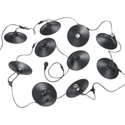 Best Trio Valoketju Chain 6.5m 10xE27 varjostimilla mattamusta